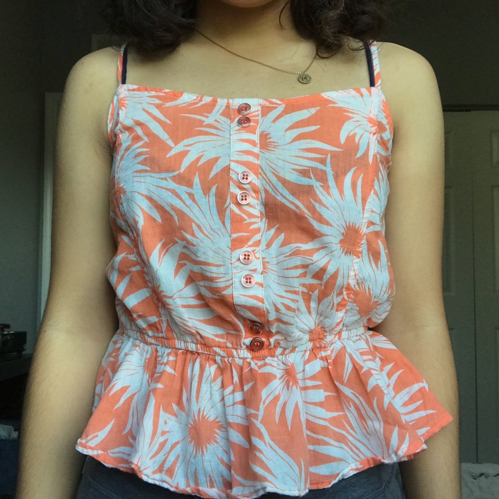 Orange Peplum Top